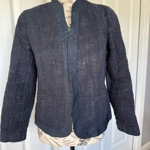 Classiques Entier Dark Blue Tweed‎ Open Front Blazer/Jacket Size M